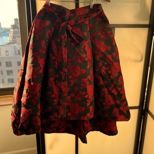 Chicwish Full Skirt with Rose Pattern